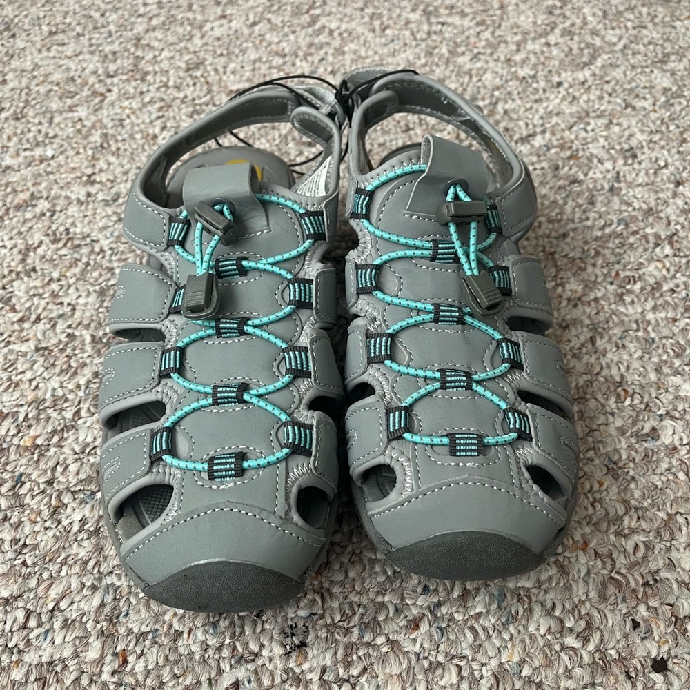 Khombu Gray and Teal Women's Sandals NEW